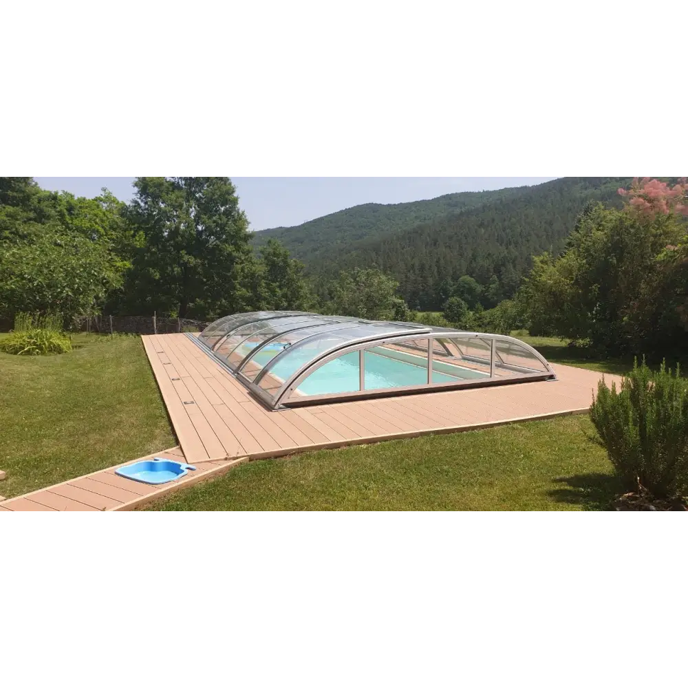 Pooltak NIVO KIT 750B 3,5×7 med klarglas och sidodörr för pooler